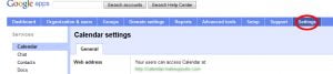settings googleapps