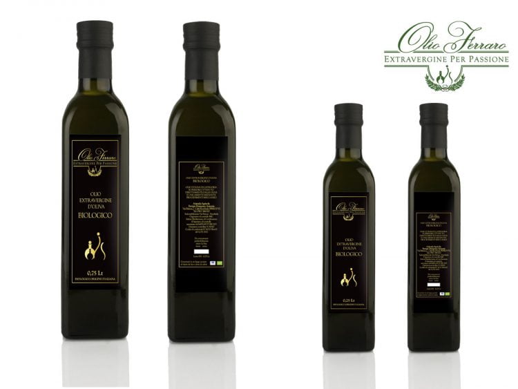 Bottiglie olio biologico Ferraro