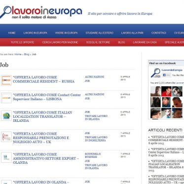 Lavoro in Europa: il sito