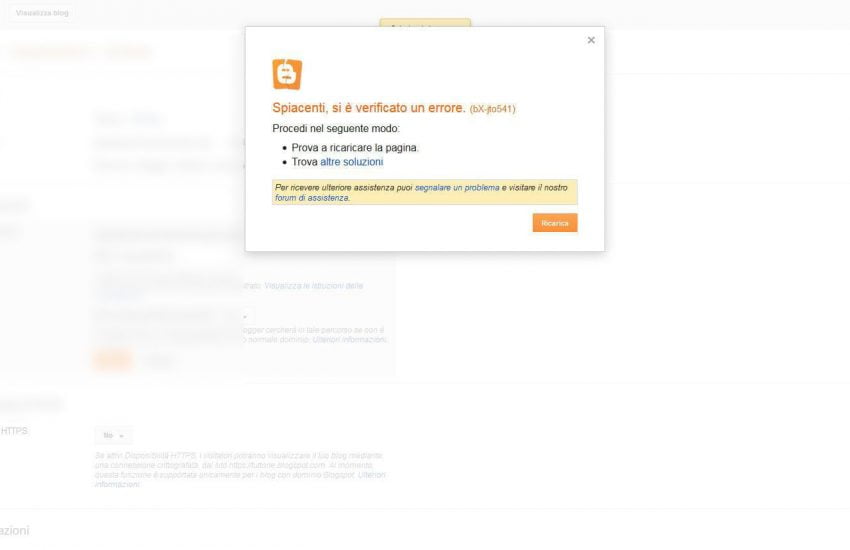 Blogger: spiacenti si è verificato un errore (bX-??????)
